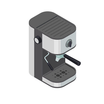 Coffee Maker Isometric Illustration Coffee Espresso Machine