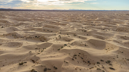 Panorámica aérea del desierto de Samalayuca en Chihuahua, México
