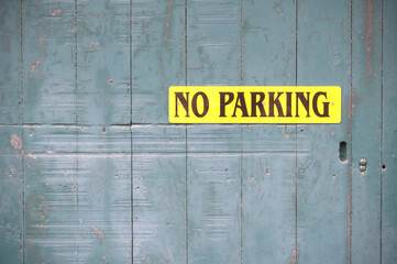 Parking restriction sign at private property car park