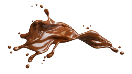 chocolate splashed on transparent background,clipping path