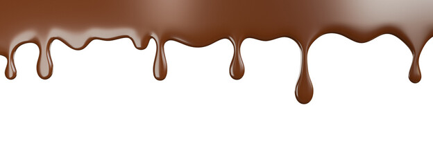 dripping melted chocolates on transparent background,clipping path