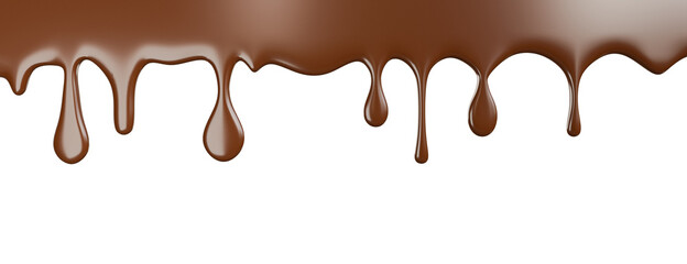 dripping melted chocolates on transparent background,clipping path