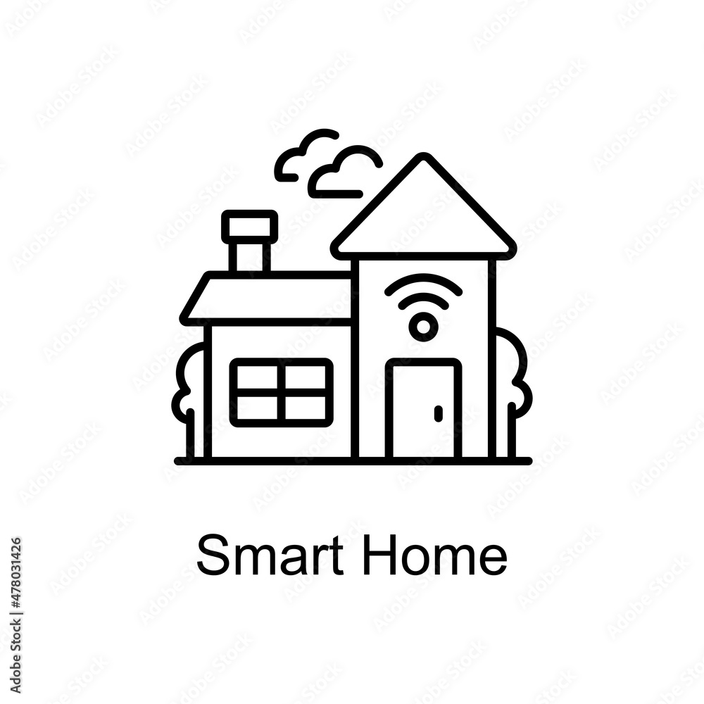 Poster smart home vector line icons for your digital or print projects.