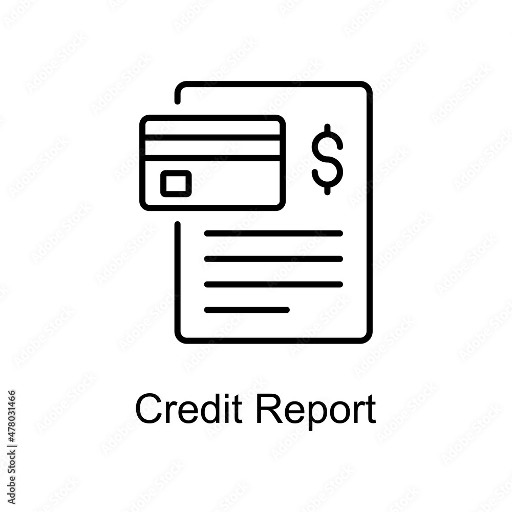 Poster credit report vector line icons for your digital or print projects.
