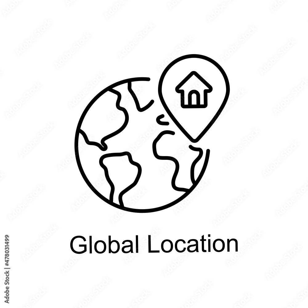 Poster global location vector line icons for your digital or print projects.