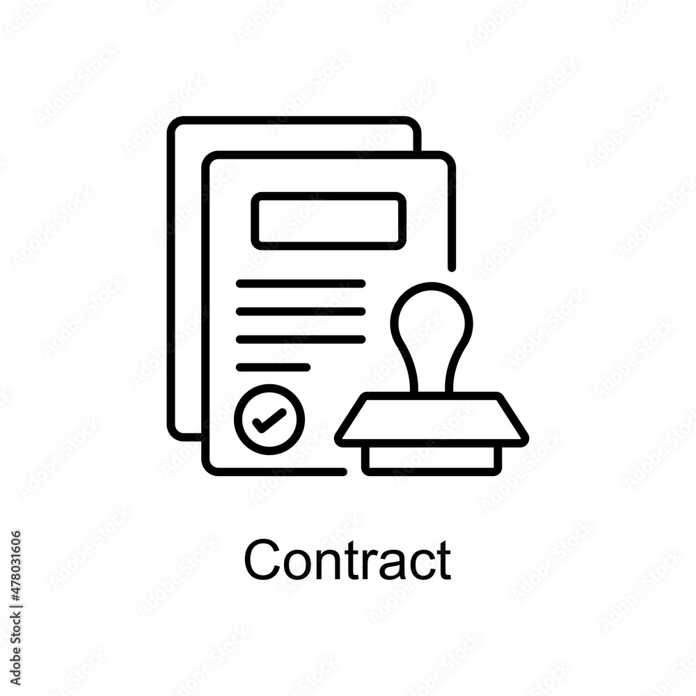 Poster contract vector line icons for your digital or print projects.