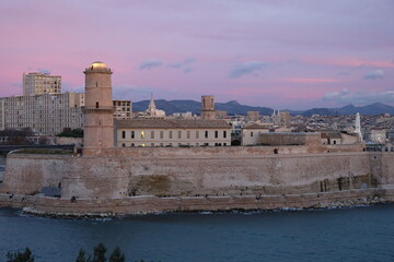 Le fort Saint Jean, vue de l'ext&eacute;rieur, ville de Marseille, d&eacute;partement des Bouches du Rh&ocirc;ne, France