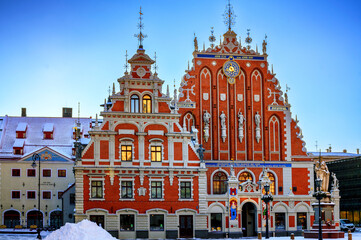 beautiful streets and buildings in New Year's Old Riga81