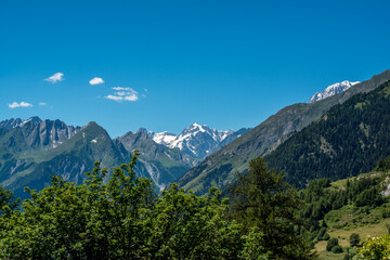 Obraz premium mountain panorama with snowy Monte Bianco on background