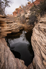 Deep Pool Below Rock Cliffs