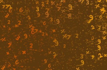 Numbers hand drawing with math symbols on colorful background. - obrazy, fototapety, plakaty
