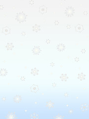 雪の結晶、空の水色グラデーション背景素材