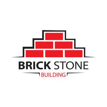 Vector set of logos brick stones, construction