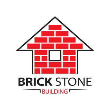 Vector set of logos brick stones, construction