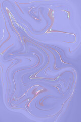 Pastel abstract liquid texture. Fluid art toned in Very Peri Color of the year 2022. 17-3938. Wavy creative illustration. For wallpapers, wall floor tiles.