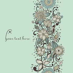 Romantic vertical seamless ornament. Design of a cute postcard for loved ones.