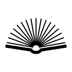 open book icon vector with overturned leaves. open book vector graphic illustration