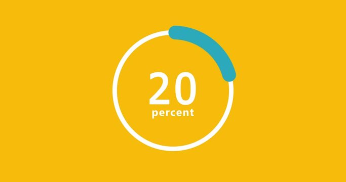 Doughnut Pie chart 2D animation. Statistics, increase, growth, rise. Business and finance theme. 4K resolution video. Abstract pie Chart with 40 percent element