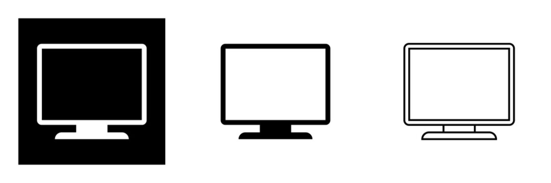 TV or monitor icon vector on white background. vector icon for graphic, website and mobile design