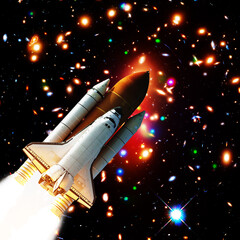 Fototapeta premium Rocket. Rocket tail. Rocket trace. The elements of this image furnished by NASA.