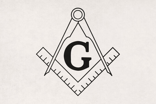 Masonic Square and Compasses printed on paper
