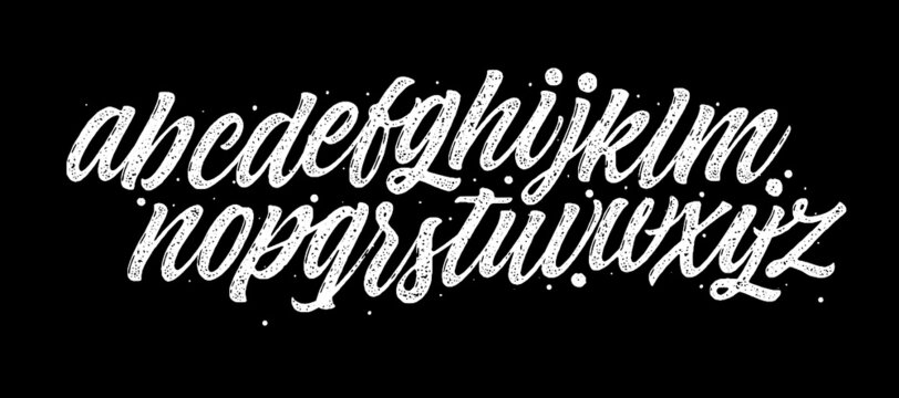 Calligraphic vector script font. Handwritten brush style modern calligraphy cursive typeface. Hand Lettering and Typography alphabet for Designs: Logos, Packaging Design, Poster. Typographic set.