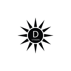 vitamin D icon vector. sun icon