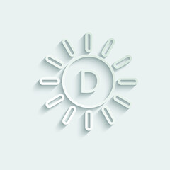 vitamin D icon vector. sun icon