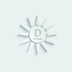 vitamin D icon vector. sun icon