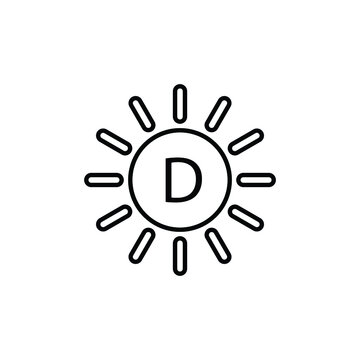 vitamin D icon vector. sun icon