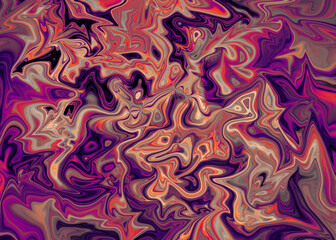 Pink colorful abstract psychedelic chaotic waves can be used as background texture ot wallpaper