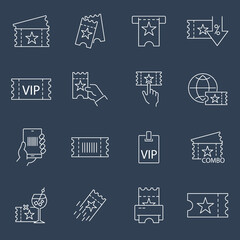 Ticket icons set . Ticket pack symbol vector elements for infographic web