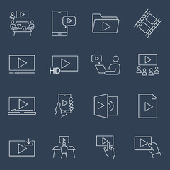video icons set . video symbol vector elements for infographic web