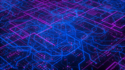 Abstract lines in a chaotic manner, in the form of the future metro. City schemes. 3d rendering.