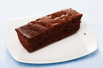 Fototapeta na wymiar Sweet traditional chocolate brownie cake, nobody nobody