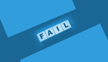 FAIL Word text Written In Wooden Cube blocks on black background. Business crisis concept
