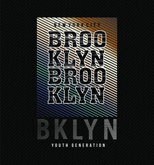 brooklyn cool design line vector typography graphics print etc