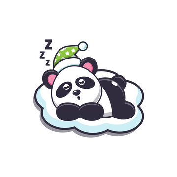 Cute panda sleep. Cute cartoon animal illustration. Cute cartoon animal illustration.
