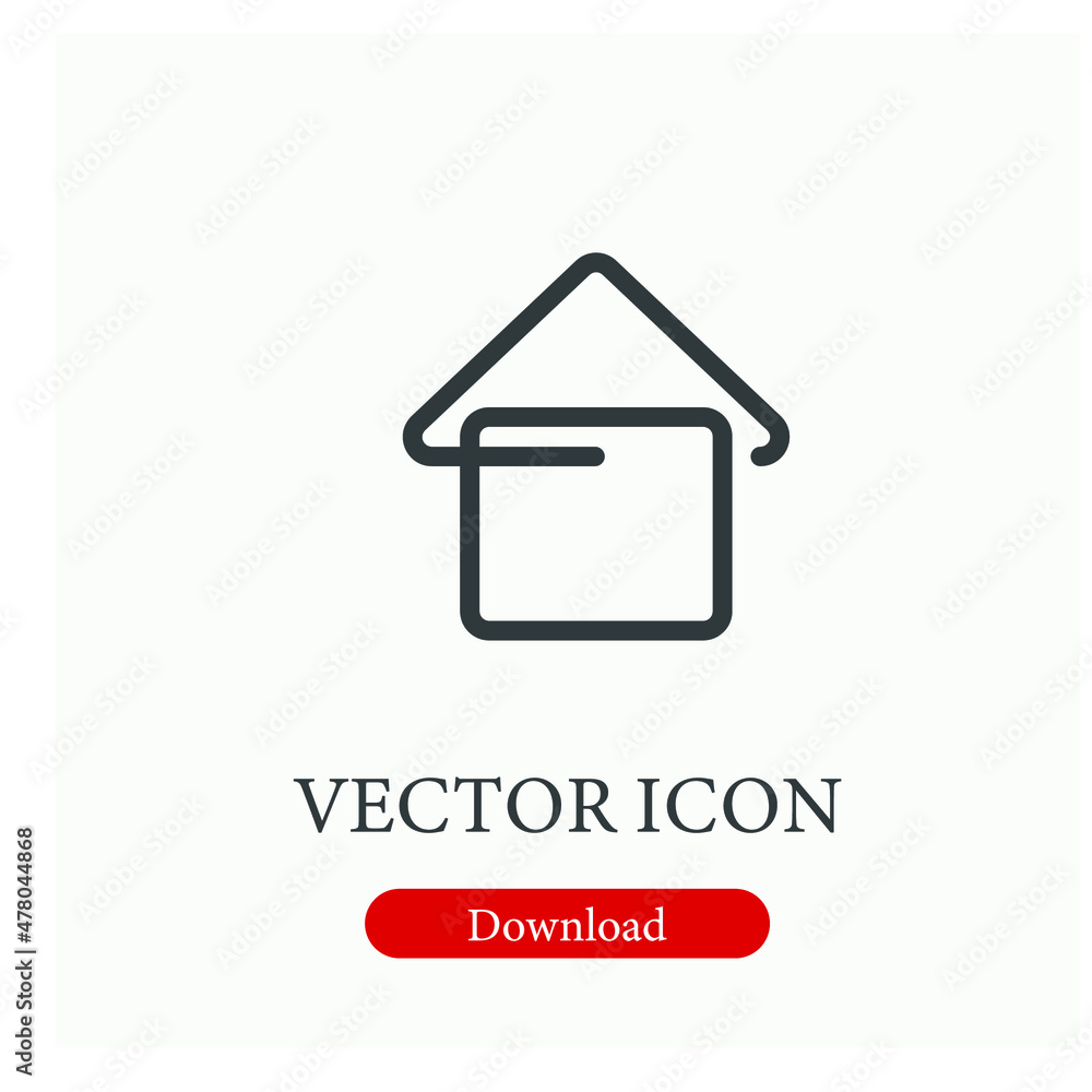 Poster house vector icon. editable stroke. symbol in line art style for design, presentation, website or ap