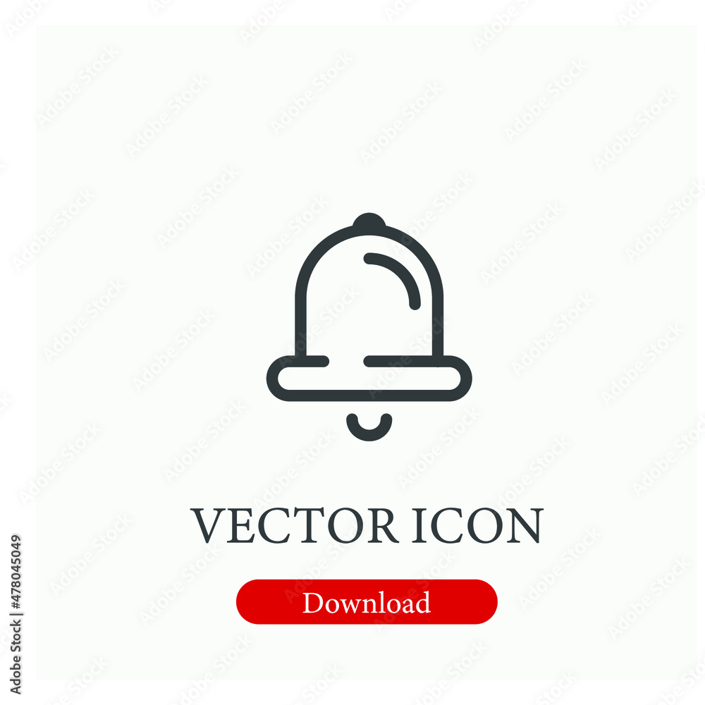 Poster alarm vector icon. editable stroke. symbol in line art style for design, presentation, website or ap