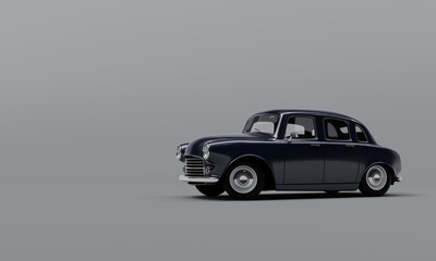 Stylized, toy looking vintage car. 3d render.