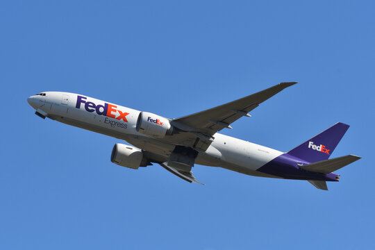 Chiba, Japan - October 29, 2021:FedEx Boeing B777F (N857FD) freighter.
