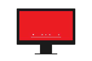 Minimalist video player in desktop. - Vector.