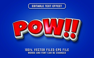 Obraz premium pow text effect with cartoon style premium vectors