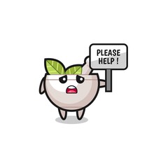 cute herbal bowl hold the please help banner