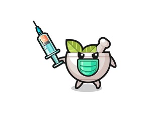 illustration of the herbal bowl to fight the virus