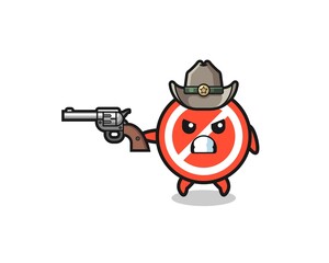 the stop sign cowboy shooting with a gun