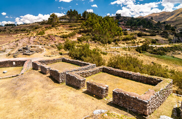 Fototapeta na wymiar Puka Pukara Fortress in the Cusco Region of Peru