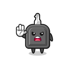 car key character doing stop gesture