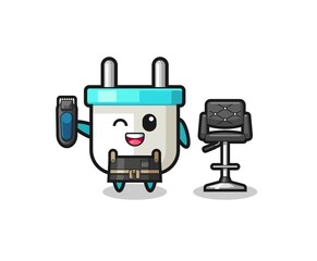electric plug barbershop is holding a trimer